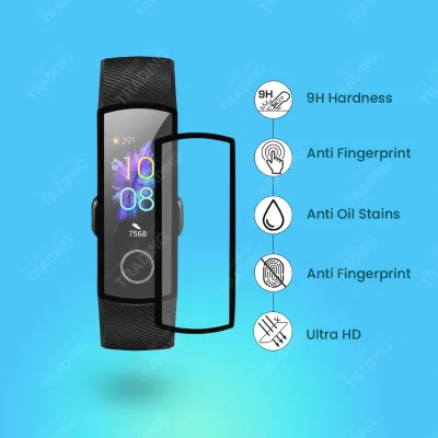 Honor Band 5 Screen Protector HD Clear Ultra Thin PMMA Full Coverage Scratch and Fingerprint Resistant